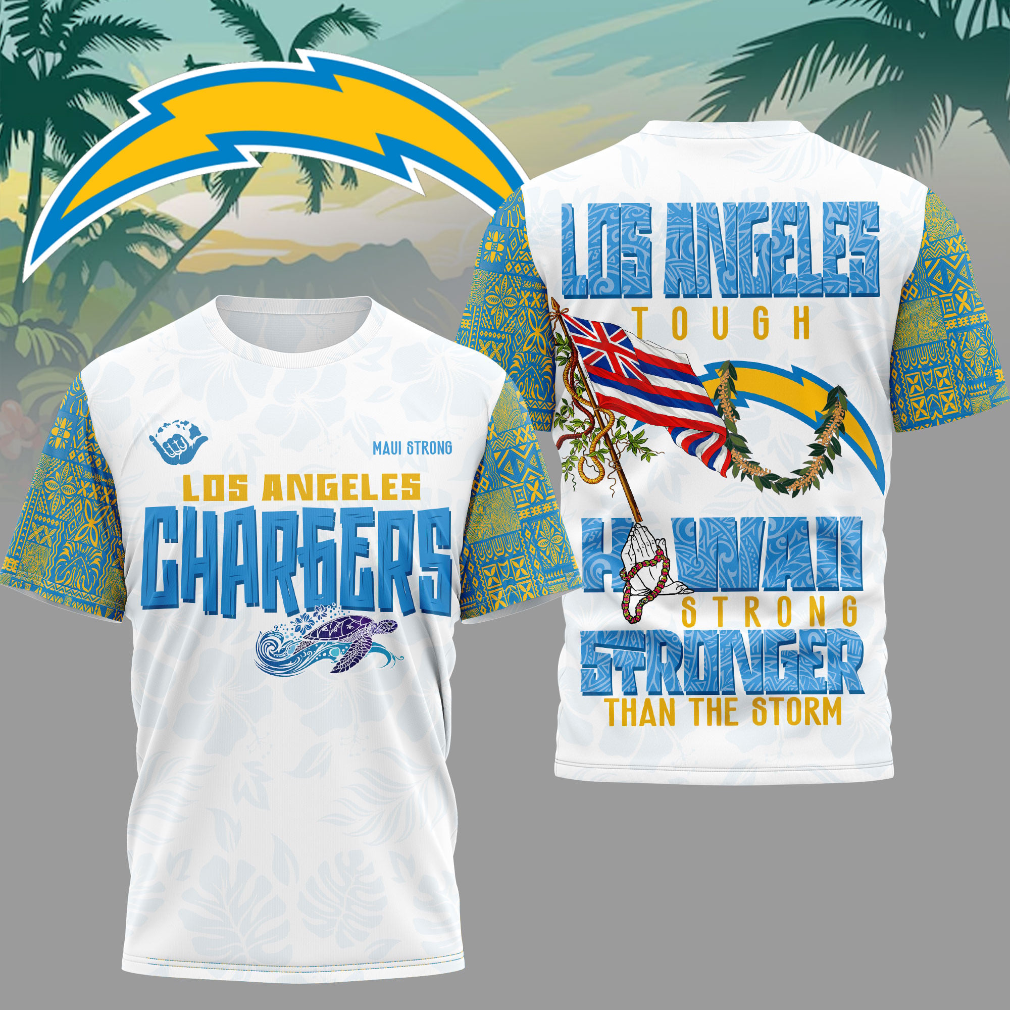Los Angeles Chargers | Premium NFL Hawaii Strong 3D Shirt