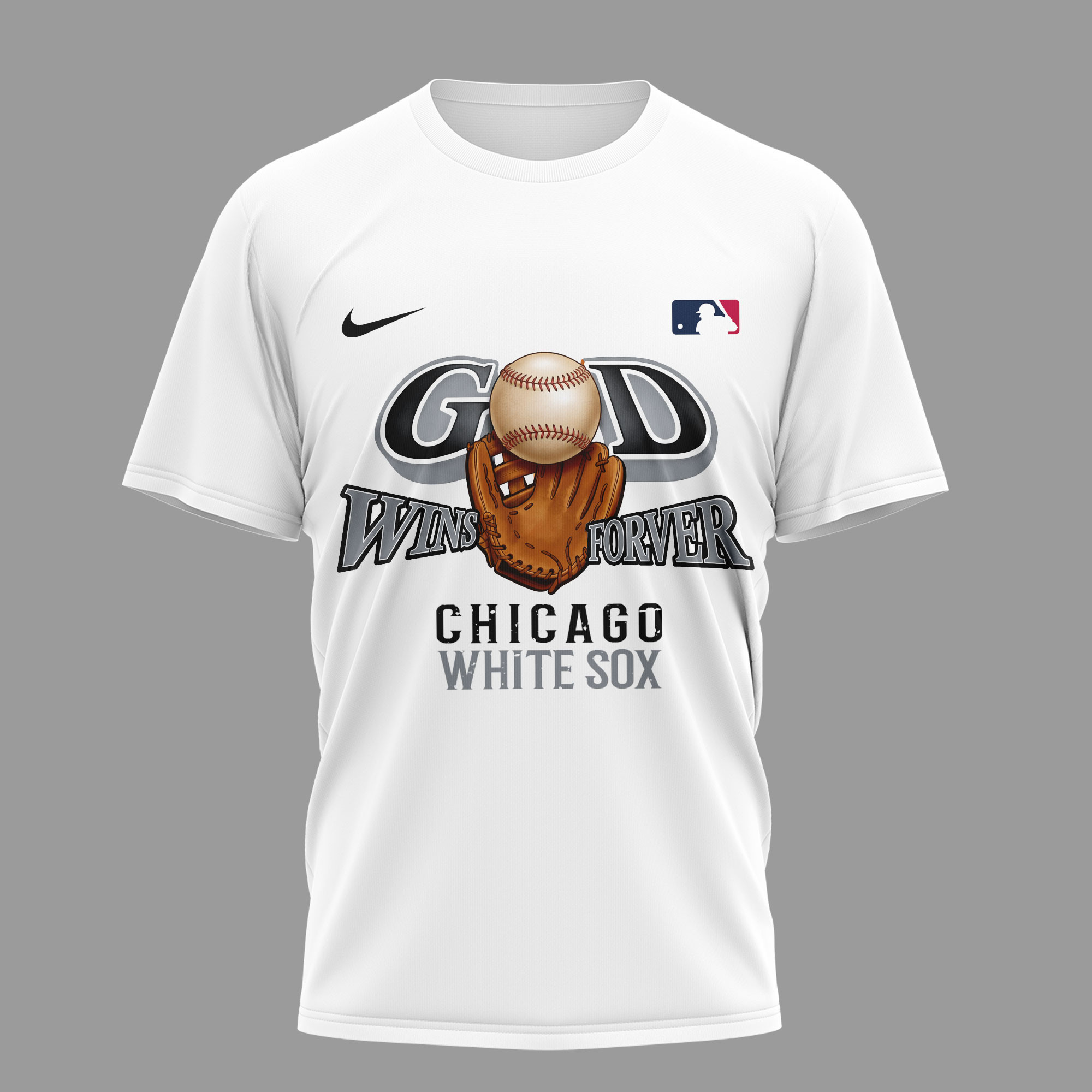 Chicago White Sox | Premium MLB In Jesus Name We Play 3D Shirt - Image 2