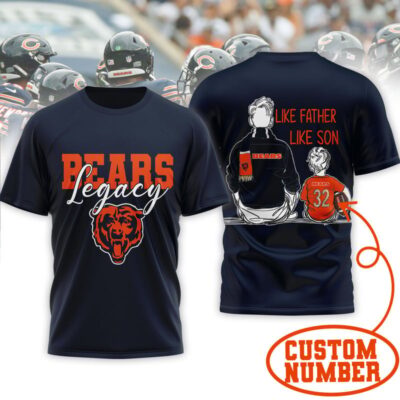 Chicago Bears | Premium NFL Legacy Father Day 3D Shirt