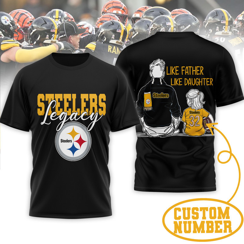 Pittsburgh Steelers | Premium NFL Legacy Father Day 3D Shirt - Image 3