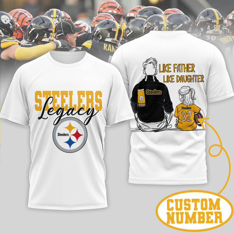 Pittsburgh Steelers | Premium NFL Legacy Father Day 3D Shirt - Image 4