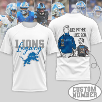 Detroit Lions | Premium NFL Legacy Father Day 3D Shirt