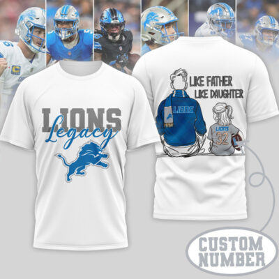 Detroit Lions | Premium NFL Legacy Father Day 3D Shirt