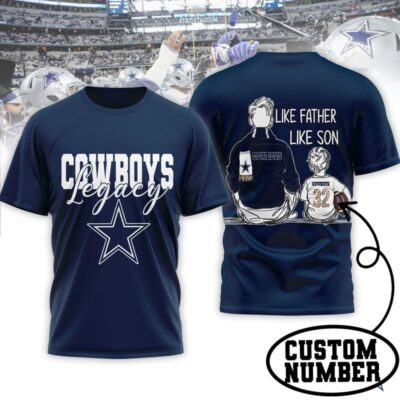 Dallas Cowboys | Premium NFL Legacy Father Day 3D Shirt