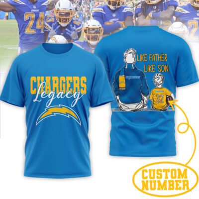 Los Angeles Chargers | Premium NFL Legacy Father Day 3D Shirt