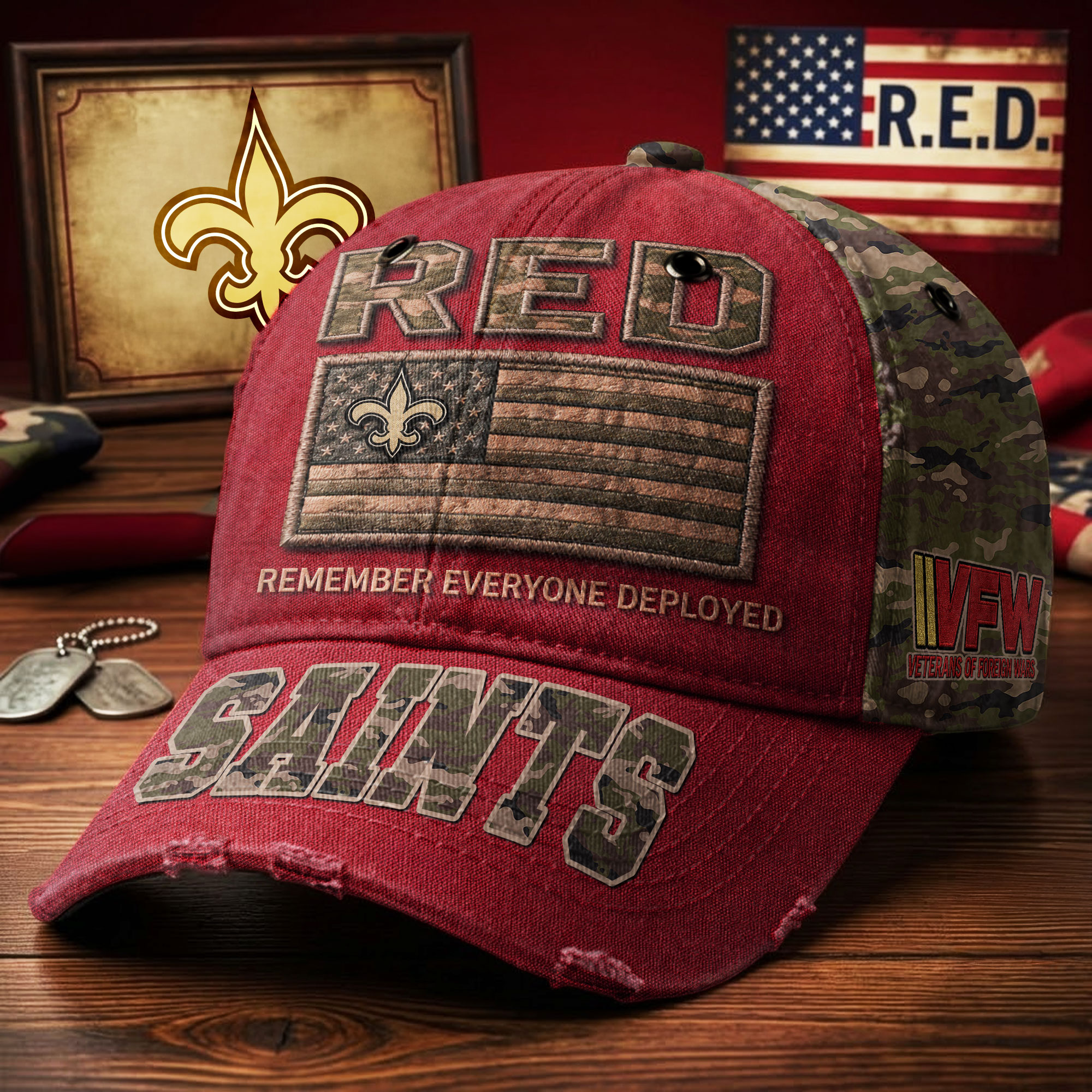 New Orleans Saints | Premium NFL Remember Everyone Deployed Classic Cap