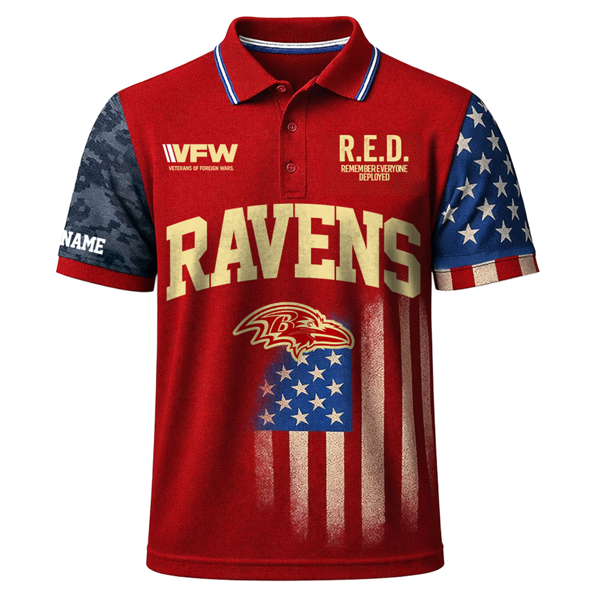 Baltimore Ravens | Premium NFL Red Friday Polo Shirt - Image 3