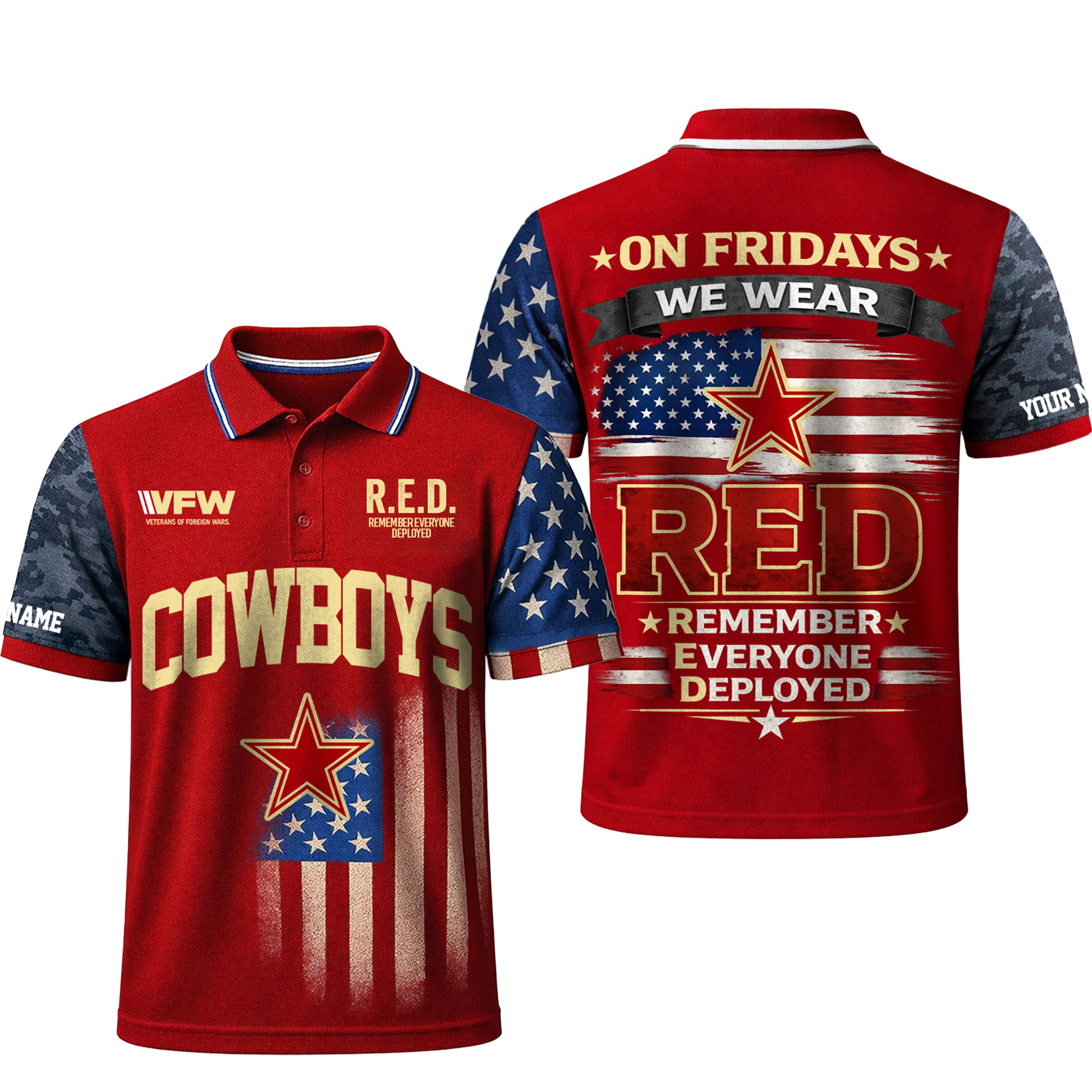 Dallas Cowboys | Premium NFL Red Friday Polo Shirt - Image 2