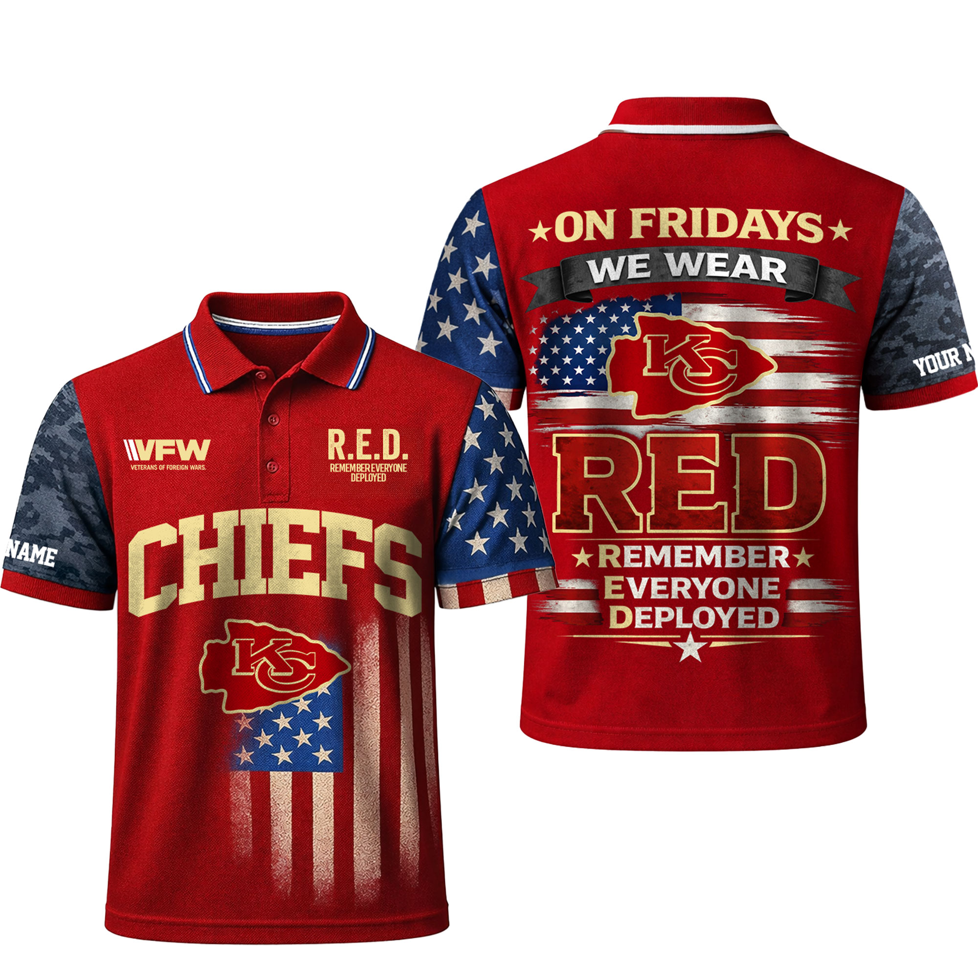 Kansas City Chiefs | Premium NFL Red Friday Polo Shirt - Image 2