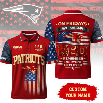 New England Patriots | Premium NFL Red Friday Polo Shirt - XL