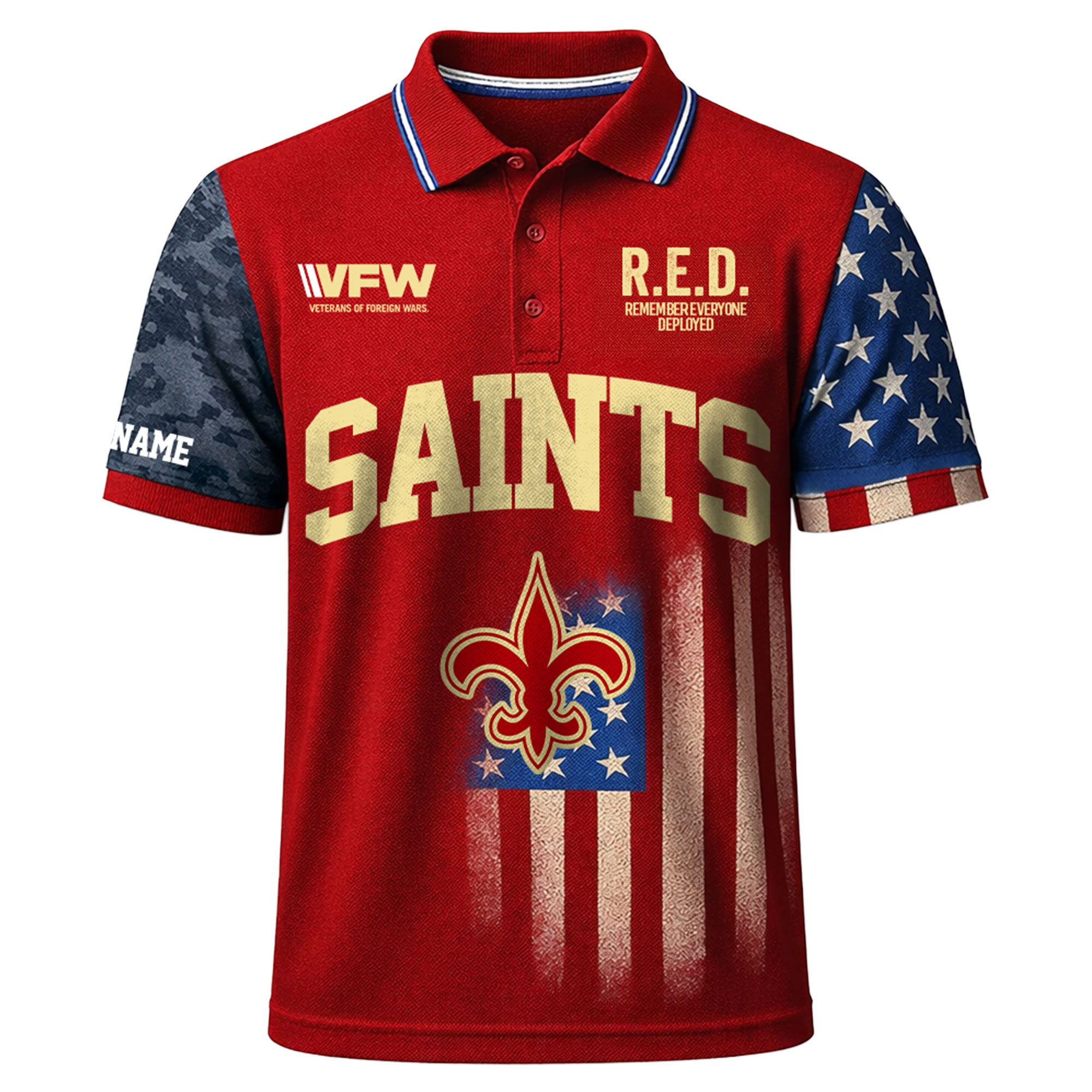New Orleans Saints | Premium NFL Red Friday Polo Shirt - Image 3