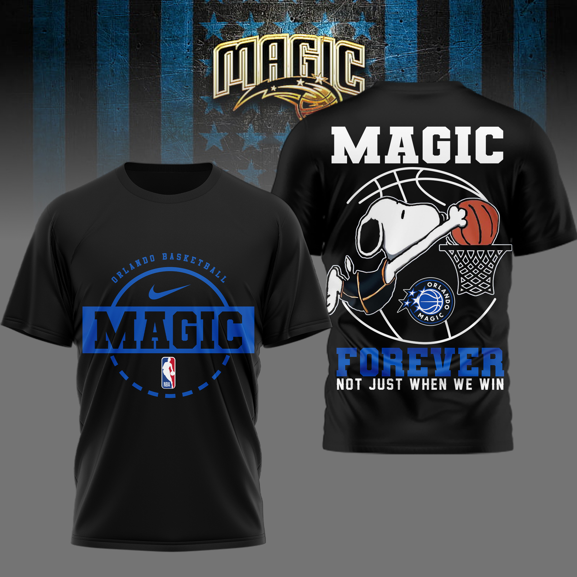 Orlando Magic | Premium NBA Snoopy Forever Loyal 3D Shirt - Image 2