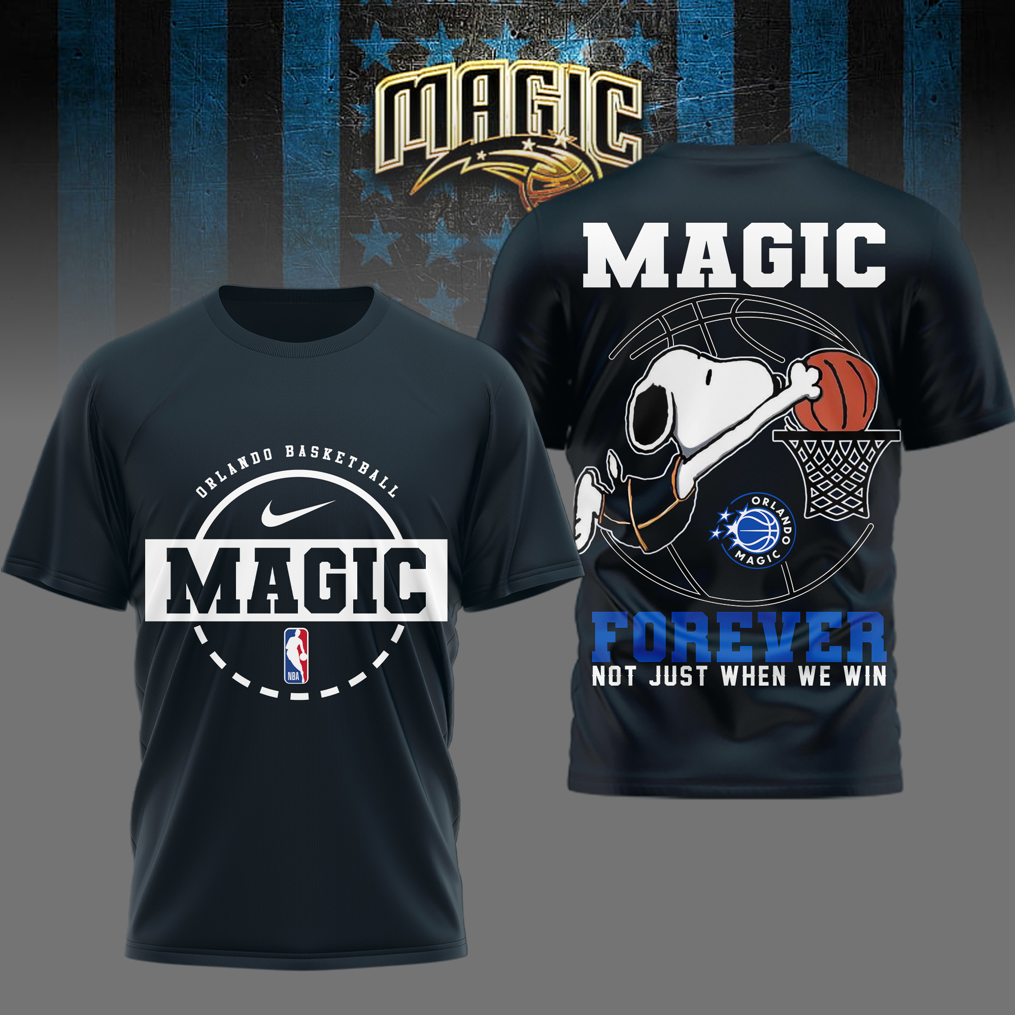 Orlando Magic | Premium NBA Snoopy Forever Loyal 3D Shirt - Image 3