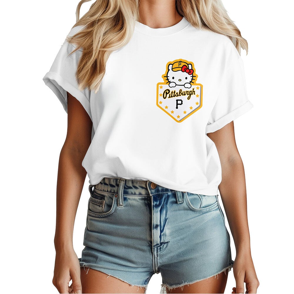 Pittsburgh Pirates | Premium MLB Hello Kitty Women Shirt - Image 2