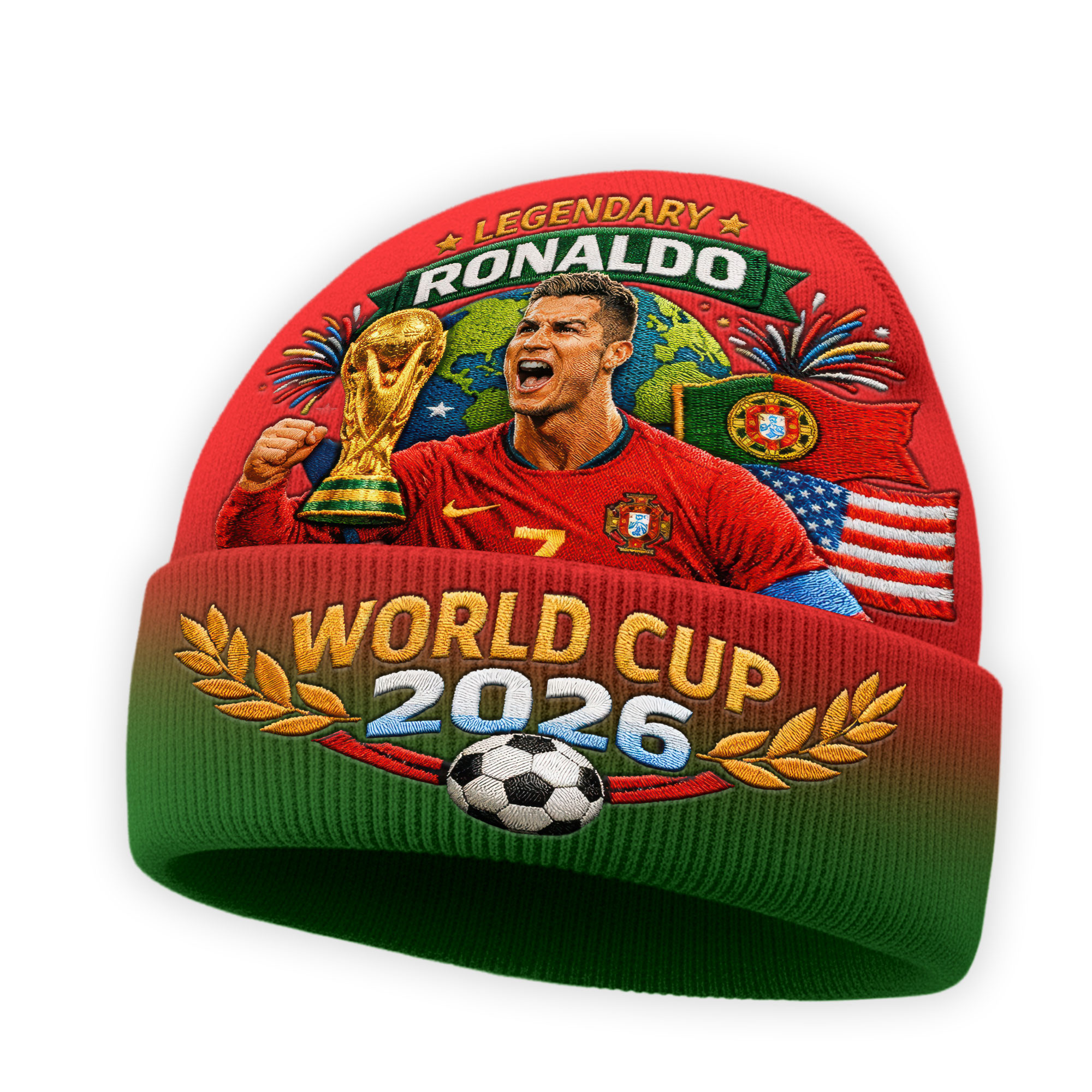 Cristiano Ronaldo | Premium WC26 Beanie Hat - Image 2