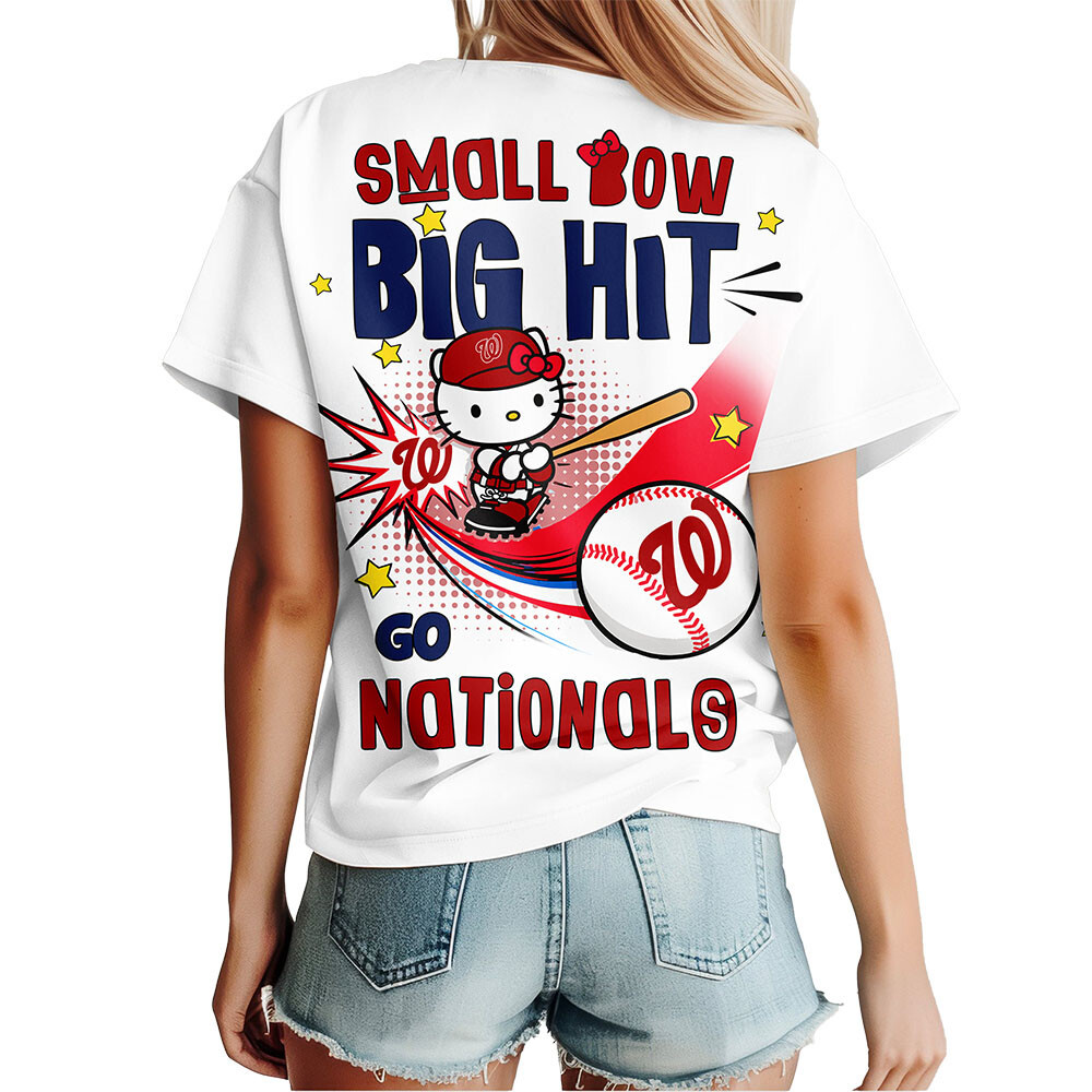 Washington Nationals | Premium MLB Hello Kitty Women Shirt - Image 3