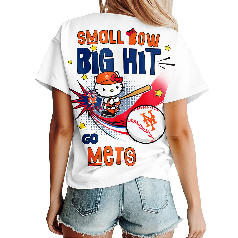 New York Mets | Premium MLB Hello Kitty Women Shirt - Image 3