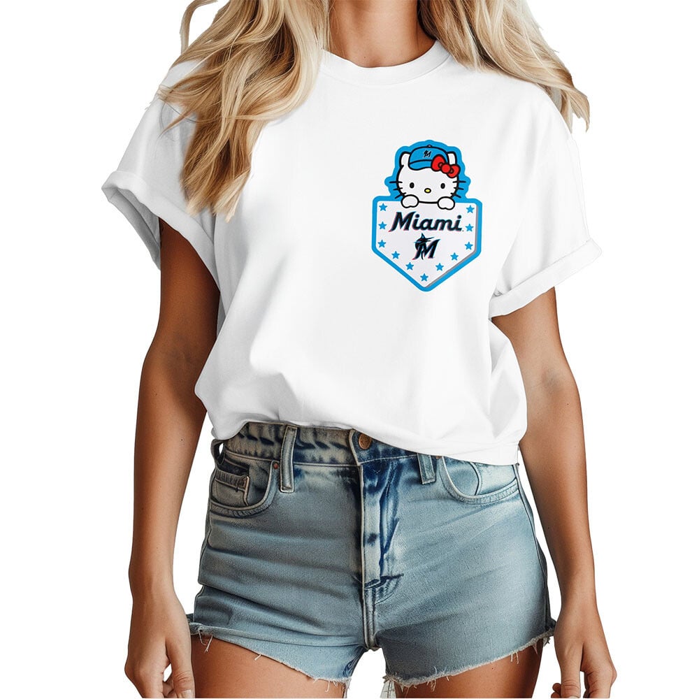 Miami Marlins | Premium MLB Hello Kitty Women Shirt - Image 2
