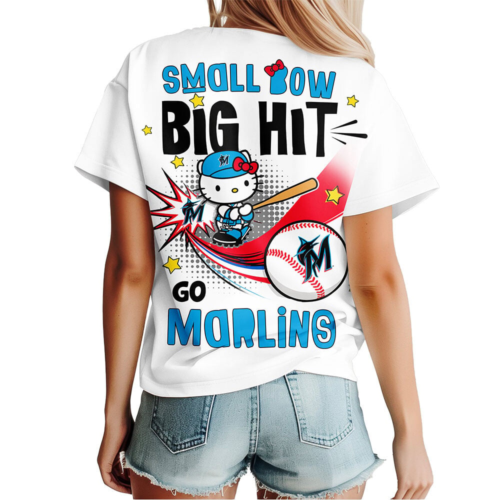 Miami Marlins | Premium MLB Hello Kitty Women Shirt - Image 3