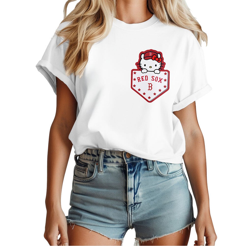 Boston Red Sox | Premium MLB Hello Kitty Women Shirt - Image 2