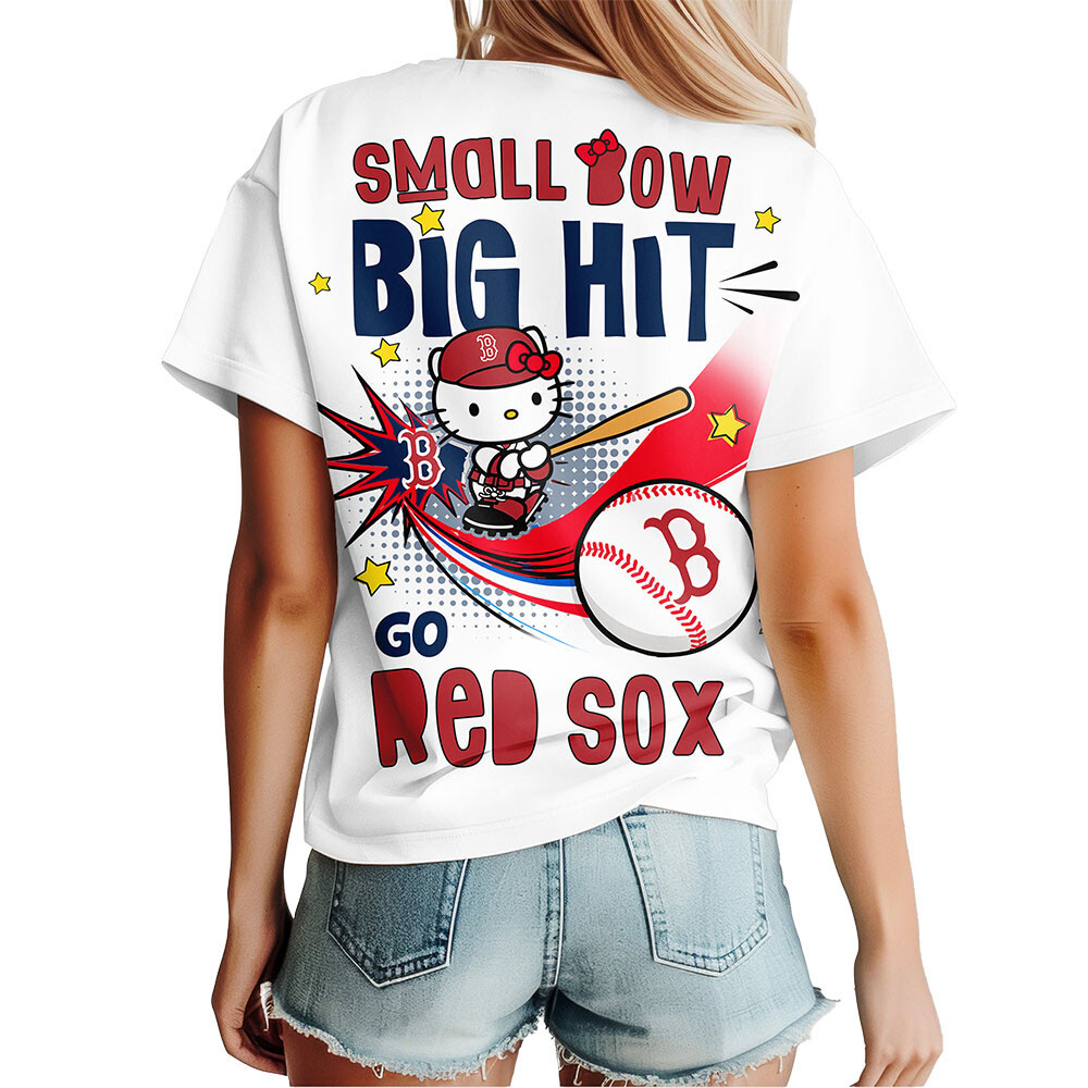 Boston Red Sox | Premium MLB Hello Kitty Women Shirt - Image 3