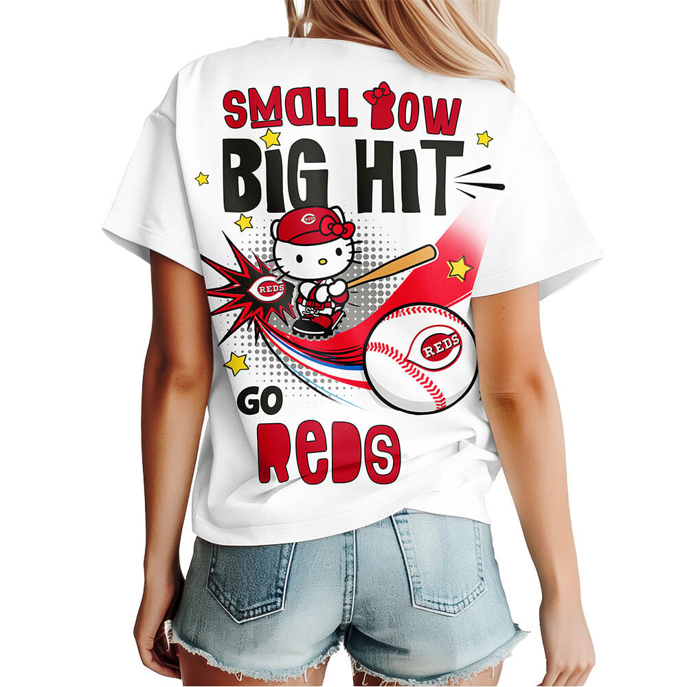 Cincinnati Reds | Premium MLB Hello Kitty Women Shirt - Image 3