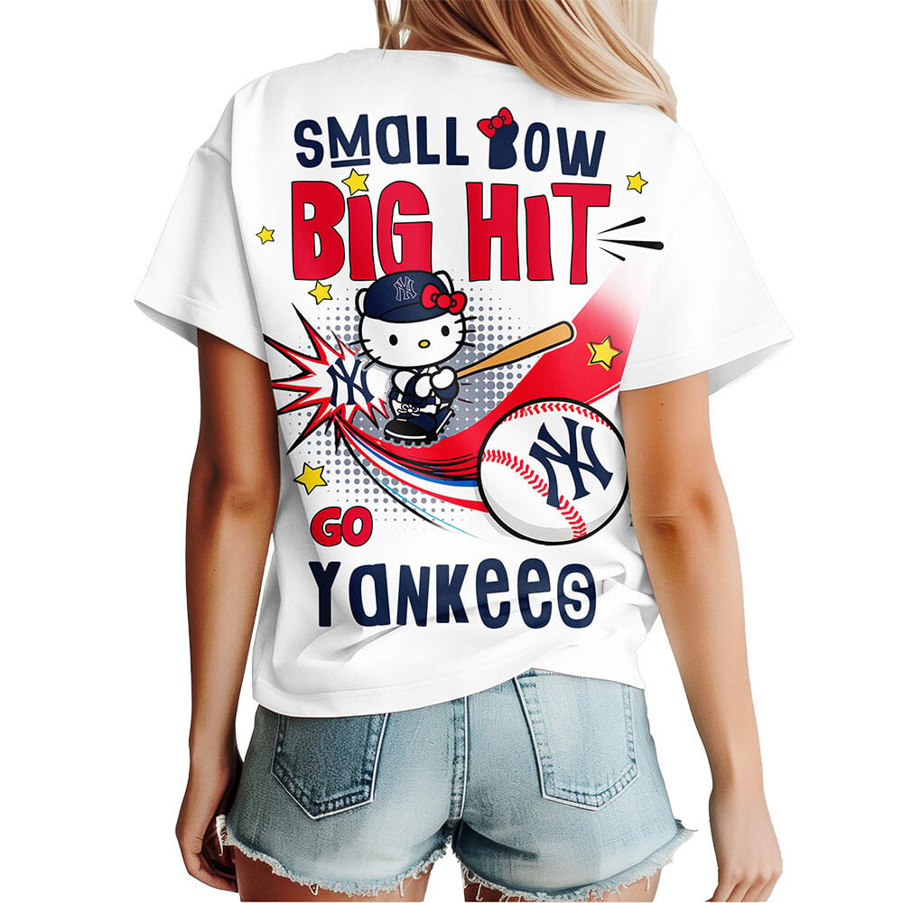 New York Yankees | Premium MLB Hello Kitty Women Shirt - Image 3