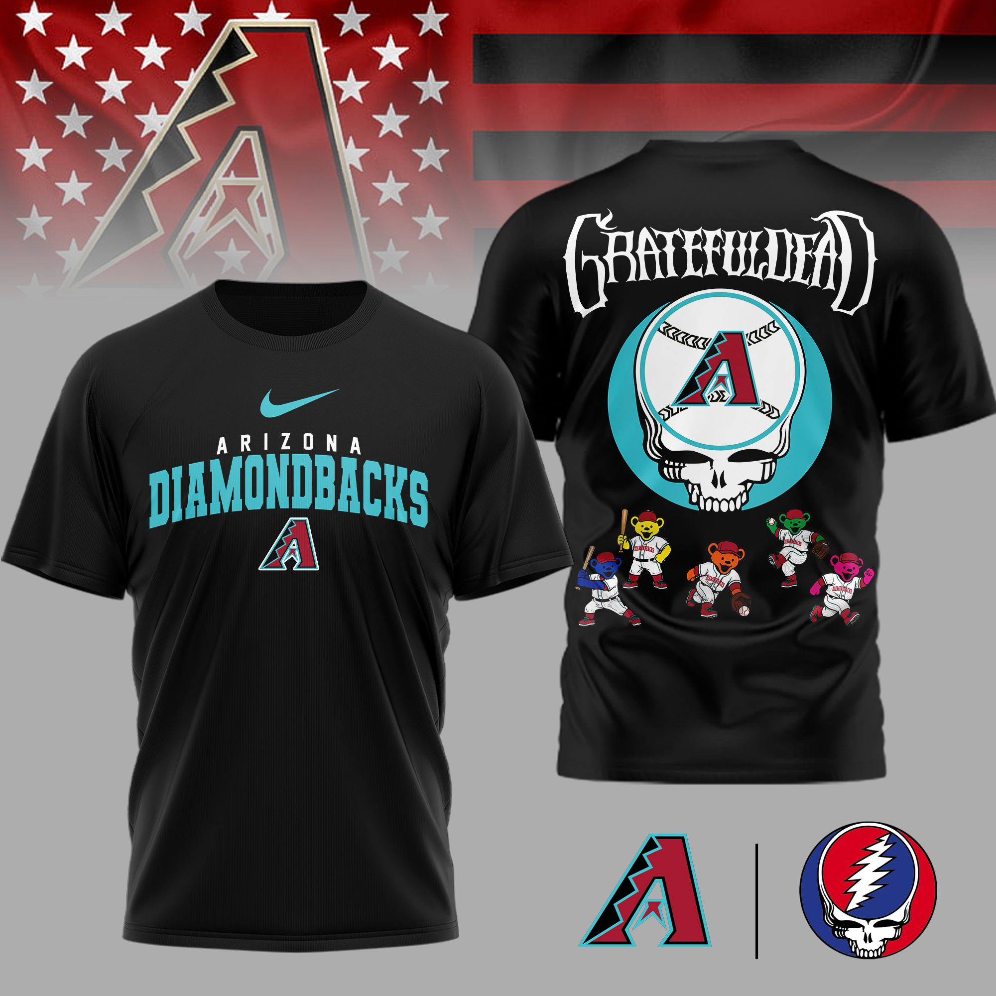 Arizona Diamondbacks | Premium MLB Deadhead 3D Shirt - Image 2