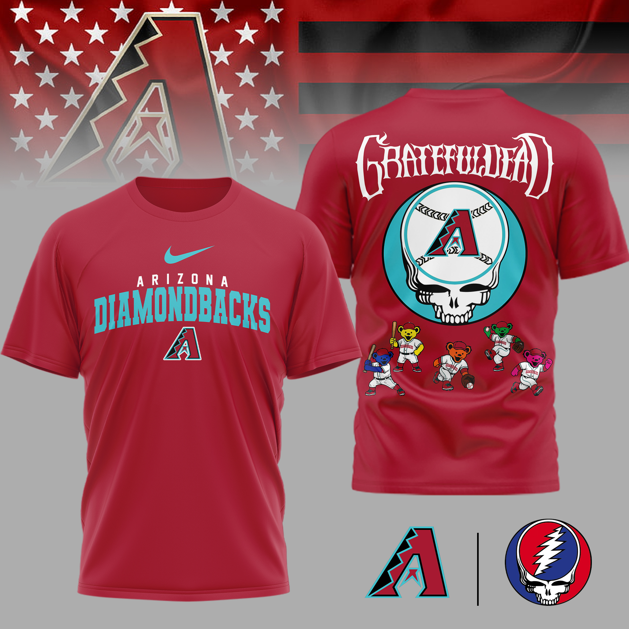 Arizona Diamondbacks | Premium MLB Deadhead 3D Shirt - Image 3