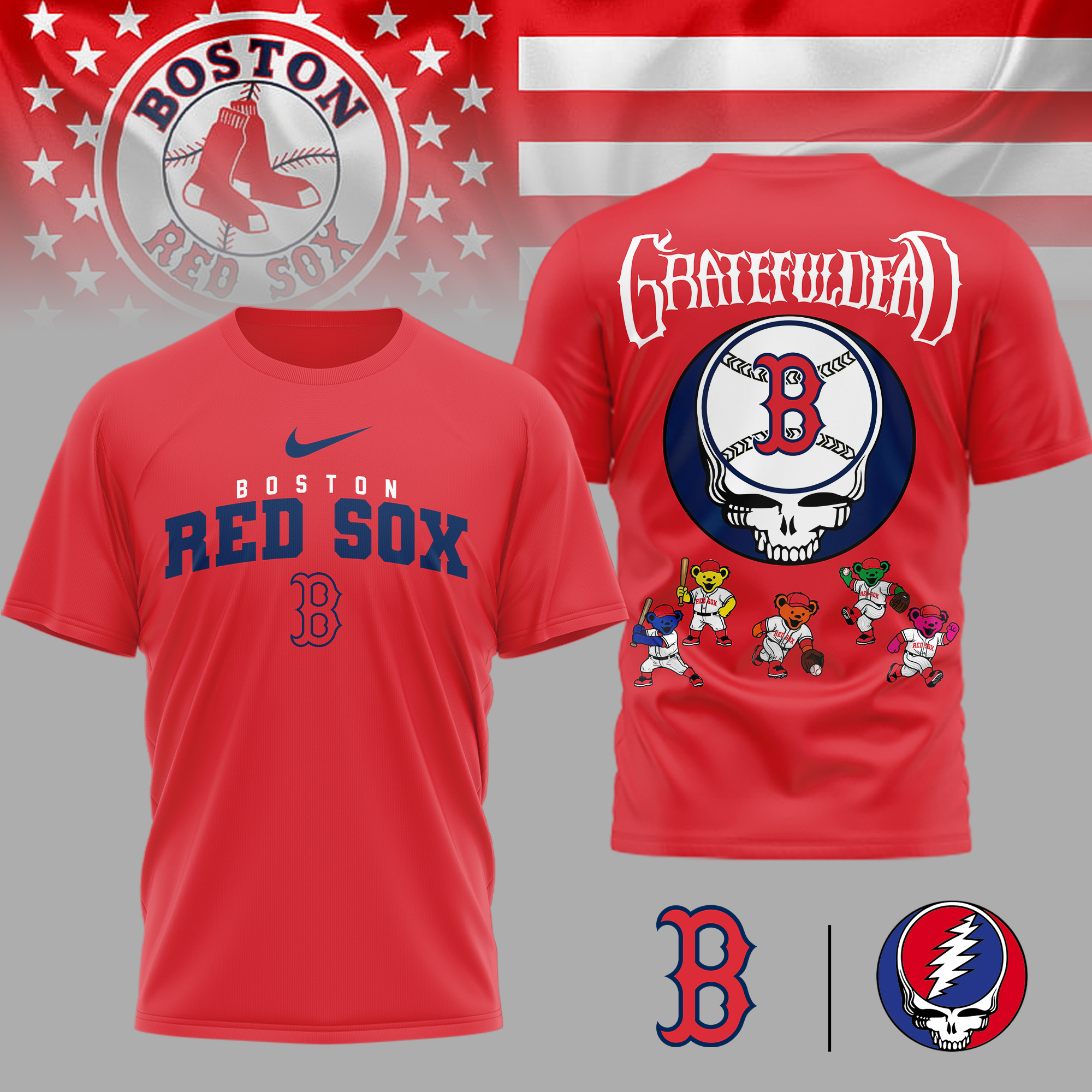 Boston Red Sox | Premium MLB Deadhead 3D Shirt - Image 3