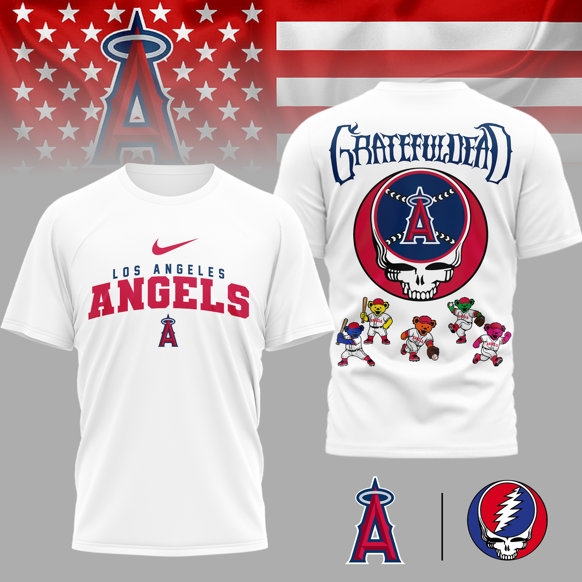 Los Angeles Angels | Premium MLB Deadhead 3D Shirt