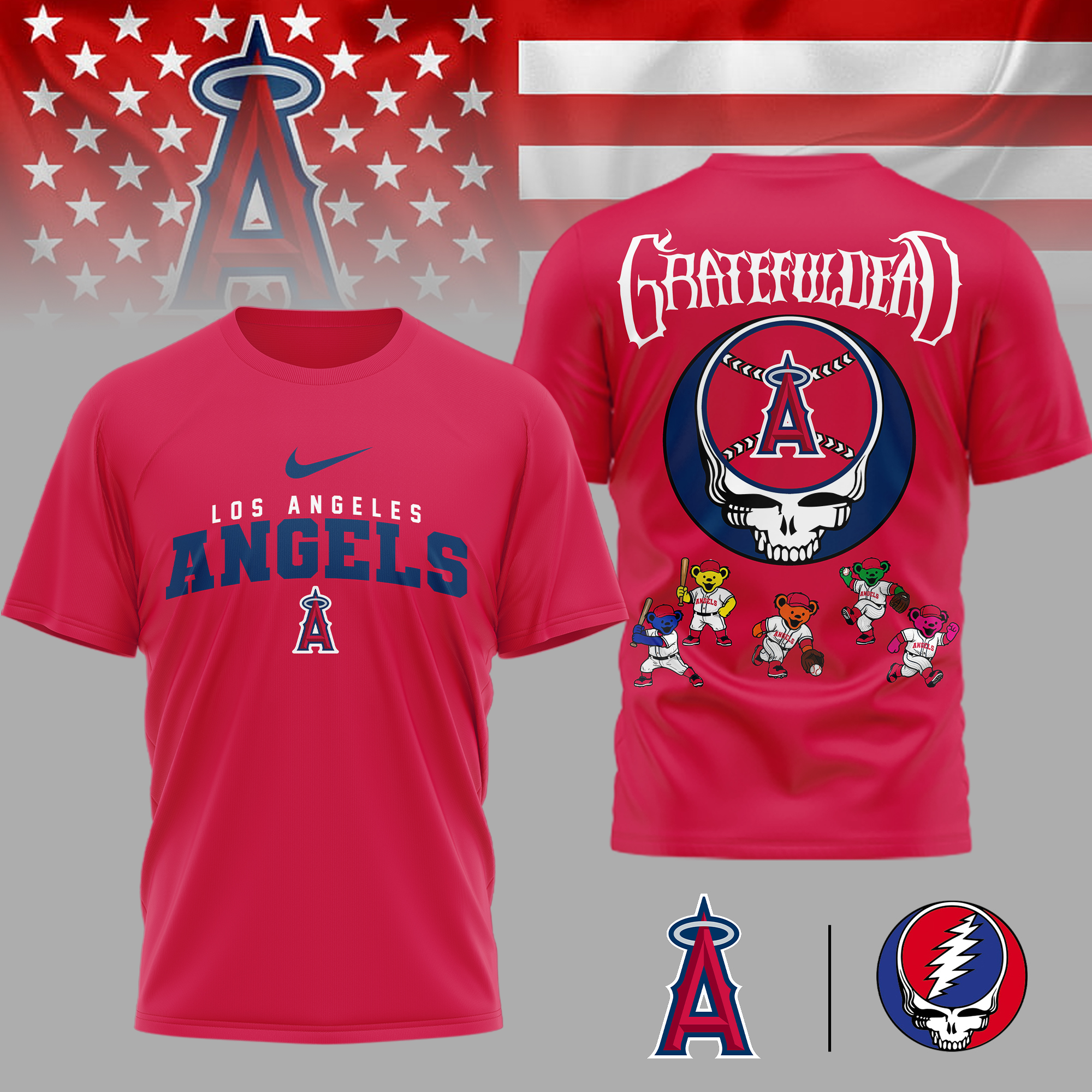 Los Angeles Angels | Premium MLB Deadhead 3D Shirt - Image 3