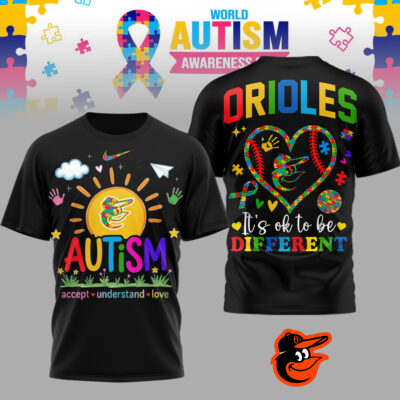 Baltimore Orioles | Premium MLB Autism Acceptance 3D Shirt