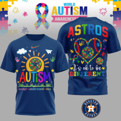 Houston Astros | Premium MLB Autism Acceptance 3D Shirt