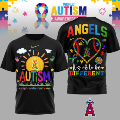 Los Angeles Angels | Premium MLB Autism Acceptance 3D Shirt