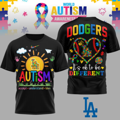 Los Angeles Dodgers | Premium MLB Autism Acceptance 3D Shirt