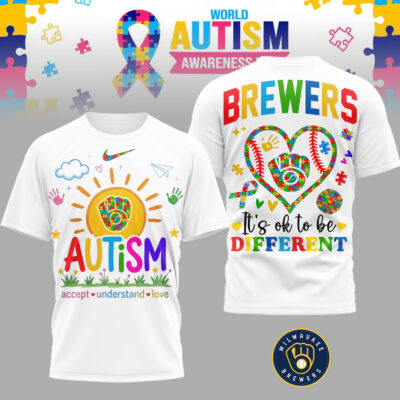 Milwaukee Brewers | Premium MLB Autism Acceptance 3D Shirt