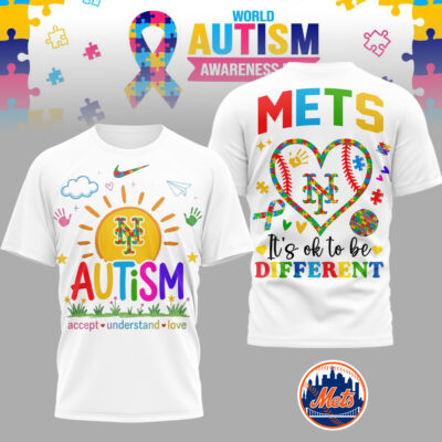 New York Mets | Premium MLB Autism Acceptance 3D Shirt