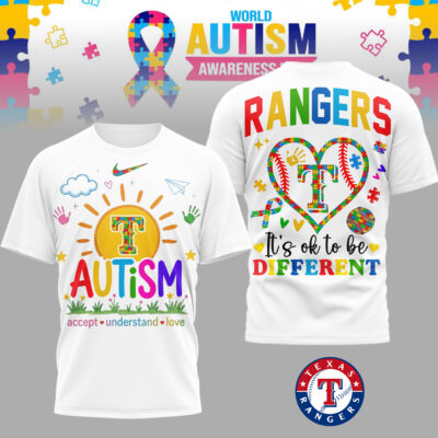 Texas Rangers | Premium MLB Autism Acceptance 3D Shirt
