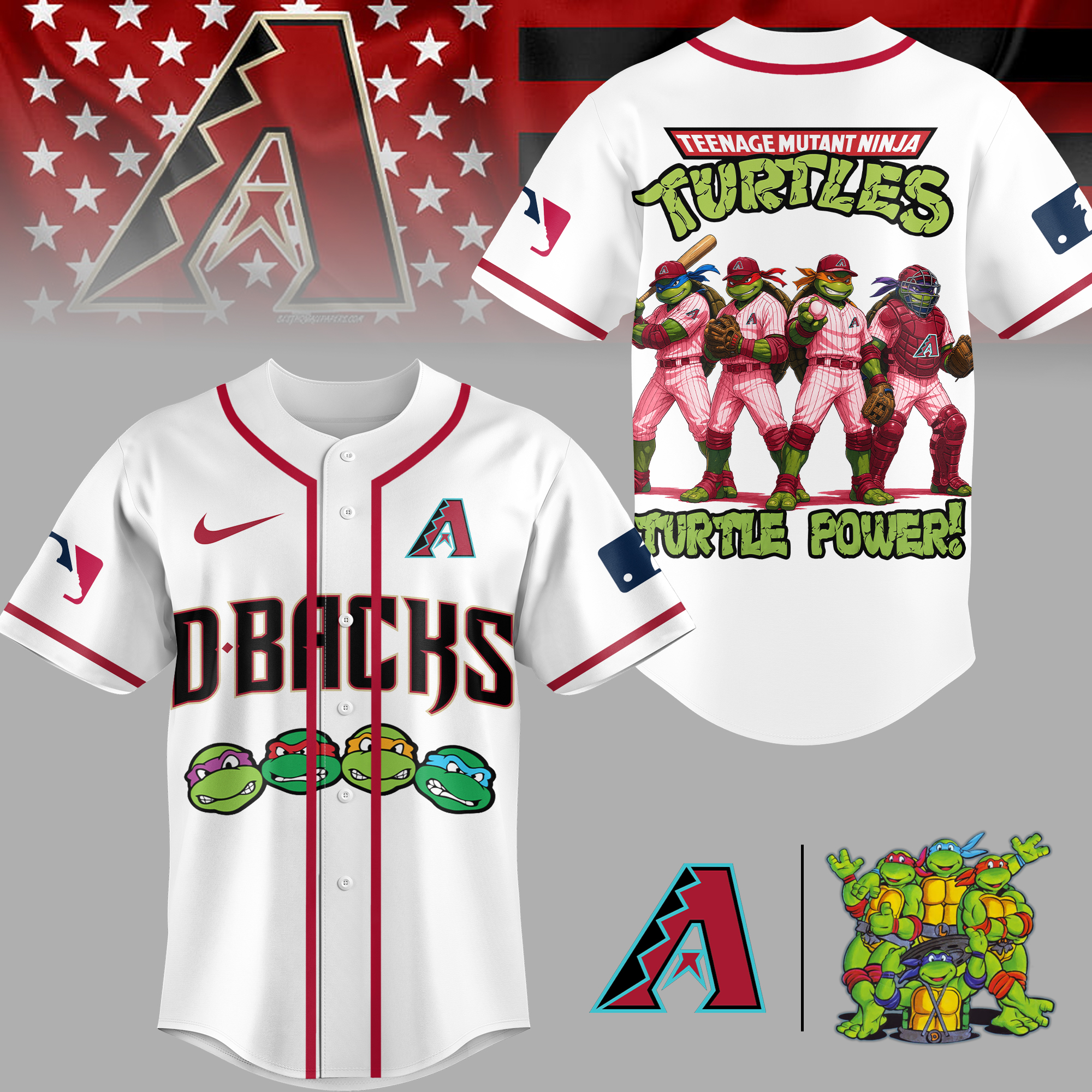 Arizona Diamondbacks | Premium MLB Teenage Mutant Ninja Turtles Jersey