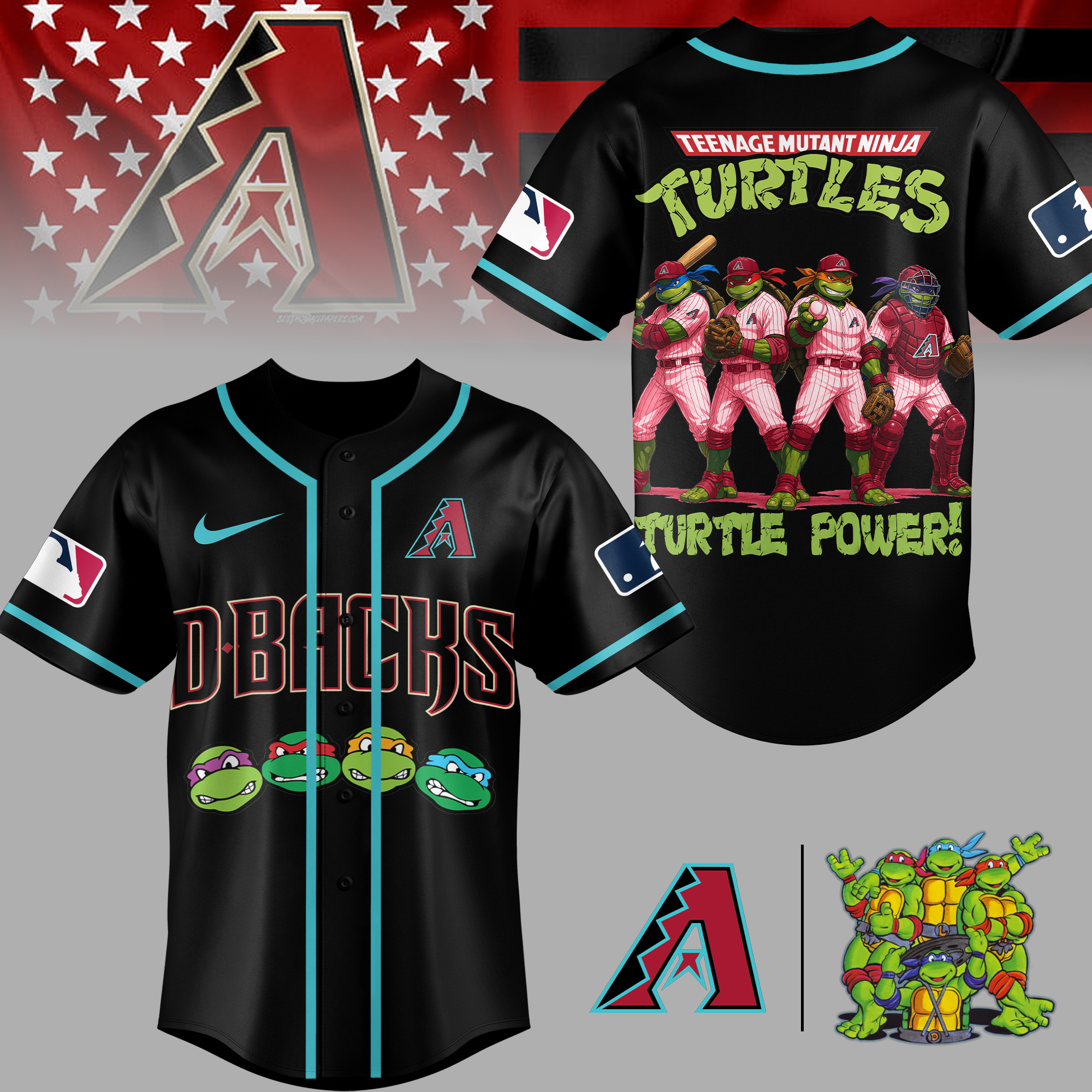 Arizona Diamondbacks | Premium MLB Teenage Mutant Ninja Turtles Jersey - Image 2