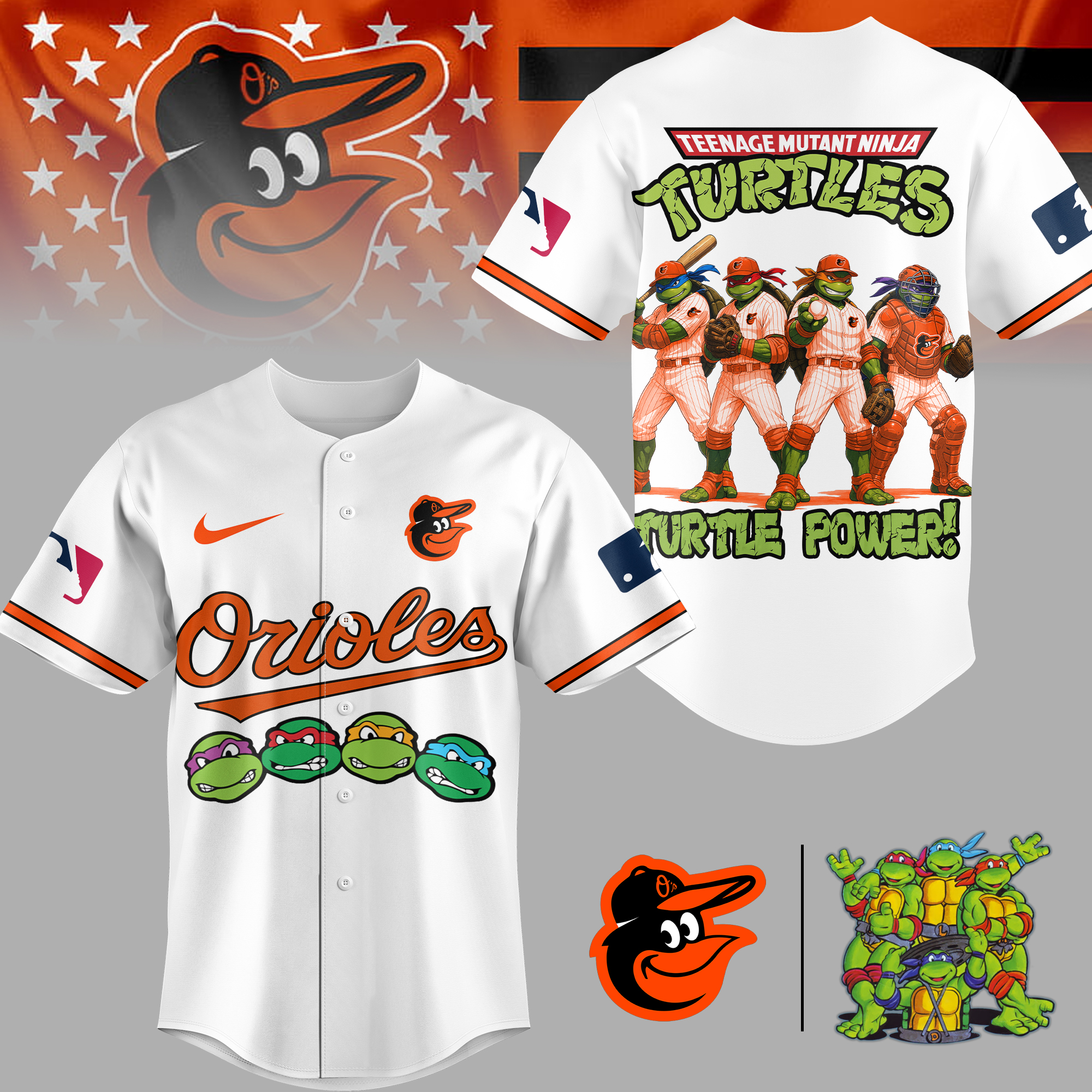 Baltimore Orioles | Premium MLB Teenage Mutant Ninja Turtles Jersey