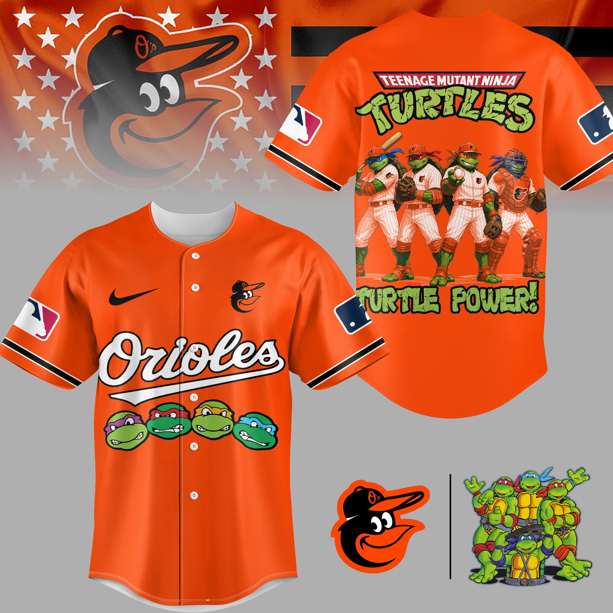Baltimore Orioles | Premium MLB Teenage Mutant Ninja Turtles Jersey - Image 3