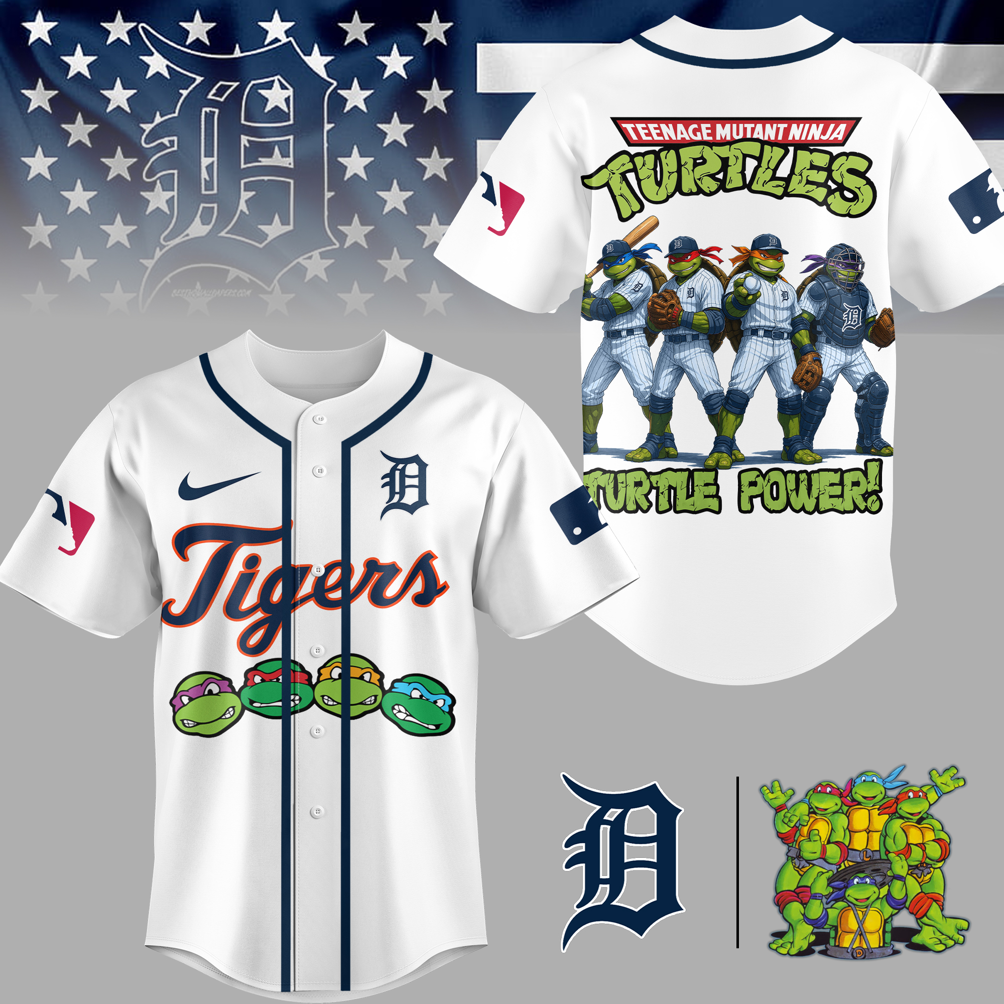 Detroit Tigers | Premium MLB Teenage Mutant Ninja Turtles Jersey