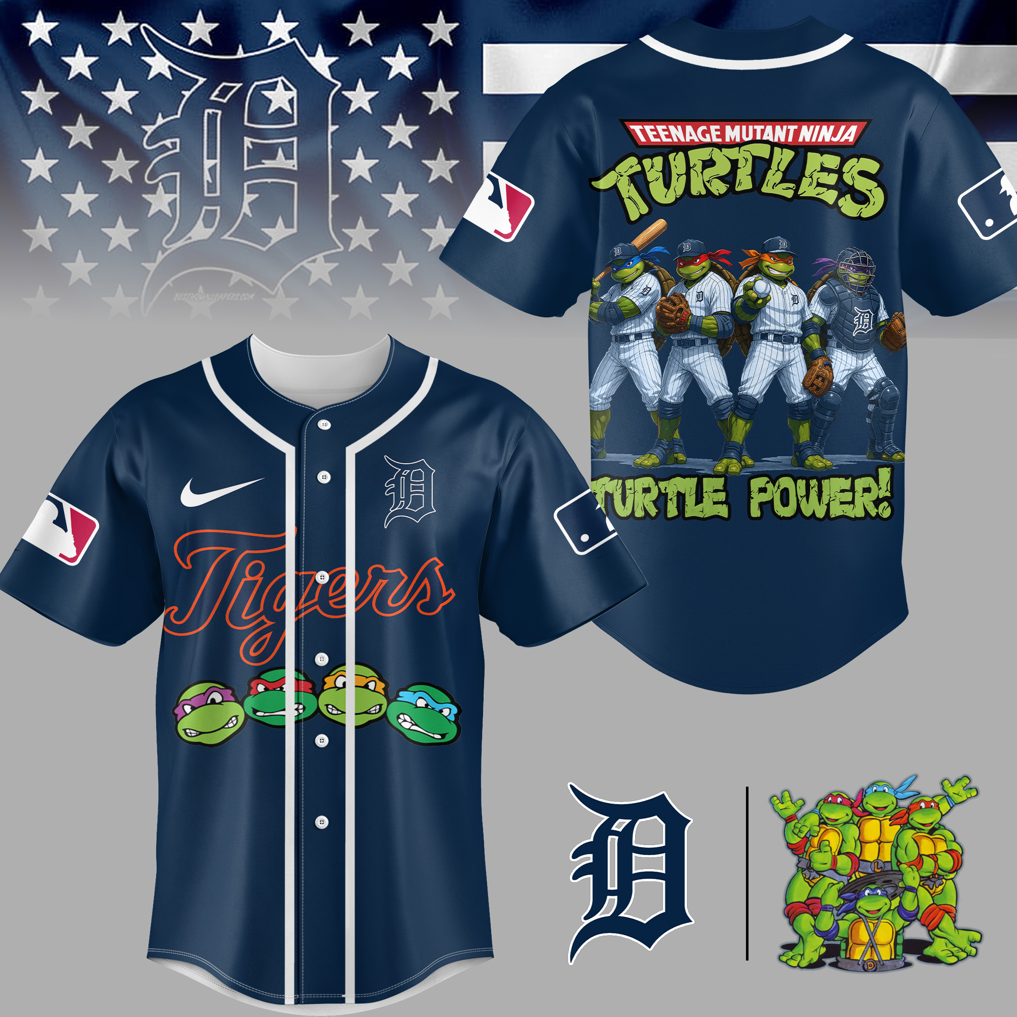 Detroit Tigers | Premium MLB Teenage Mutant Ninja Turtles Jersey - Image 3