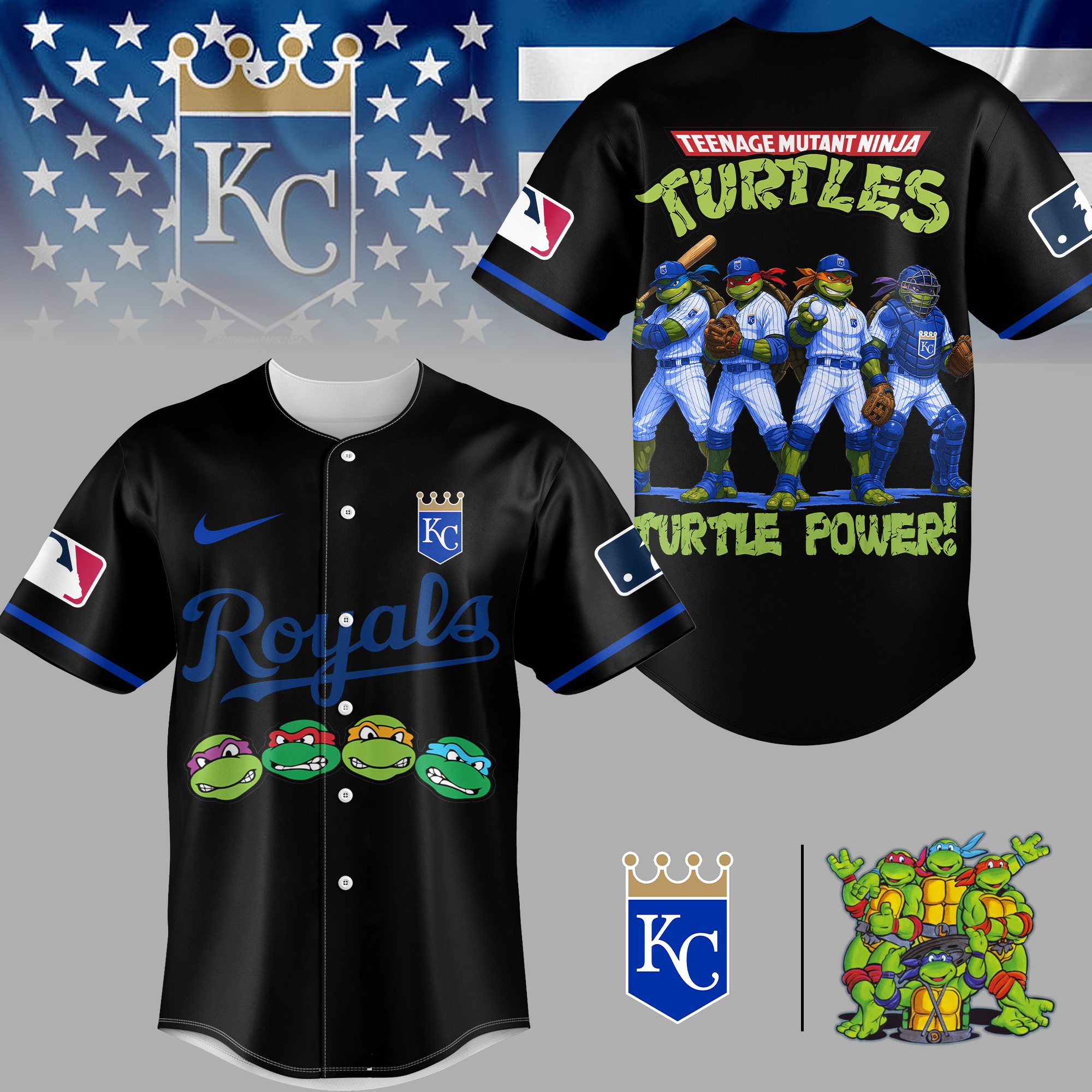 Kansas City Royals | Premium MLB Teenage Mutant Ninja Turtles Jersey - Image 2