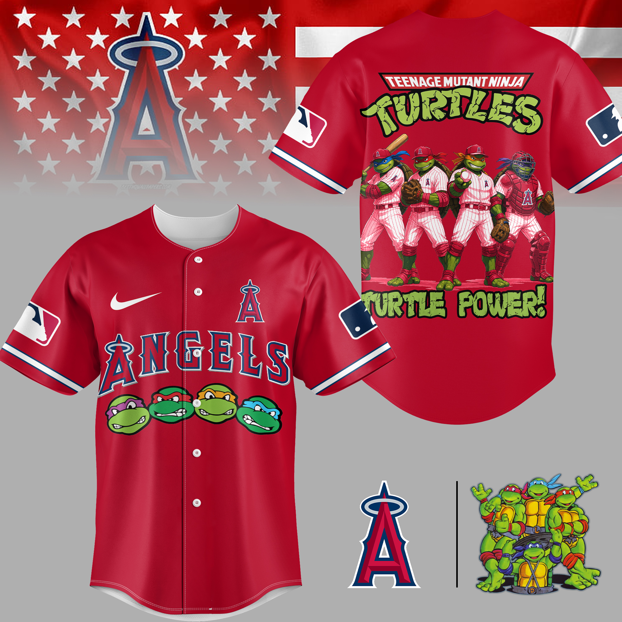 Los Angeles Angels | Premium MLB Teenage Mutant Ninja Turtles Jersey - Image 3