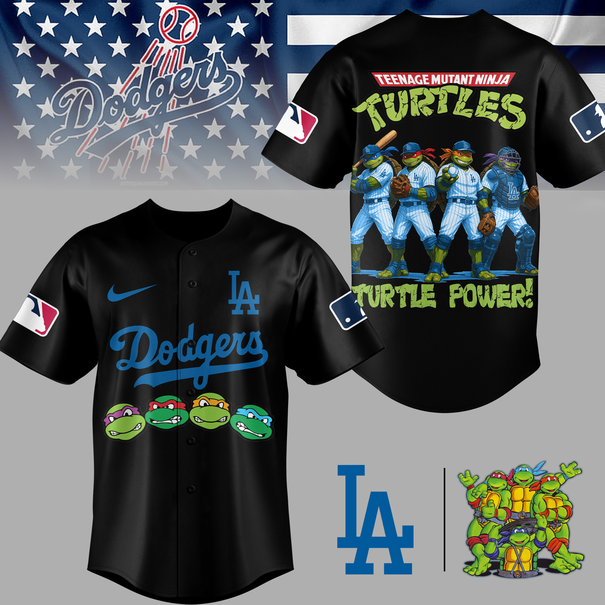 Los Angeles Dodgers | Premium MLB Teenage Mutant Ninja Turtles Jersey - Image 2