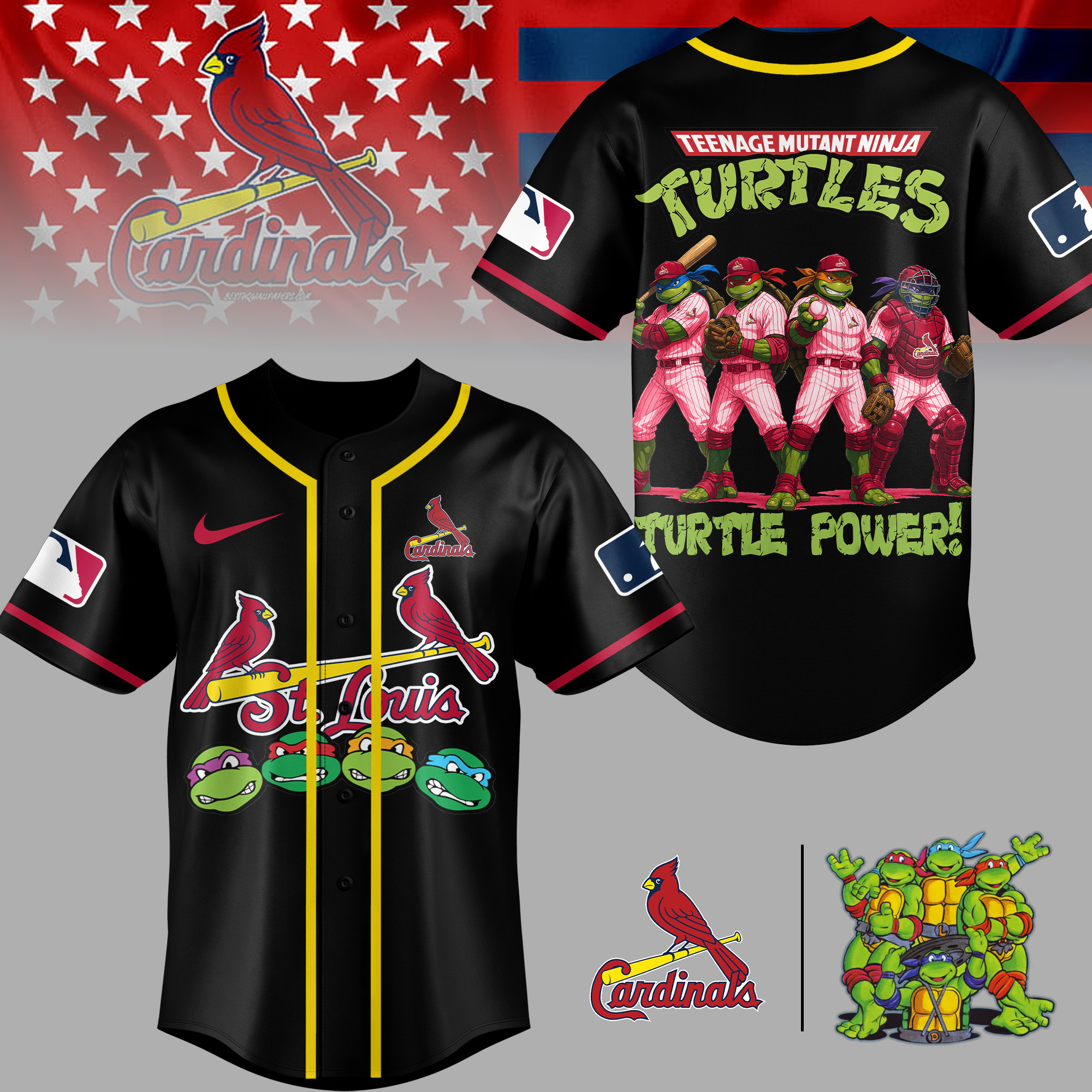 St.Louis Cardinals | Premium MLB Teenage Mutant Ninja Turtles Jersey - Image 2