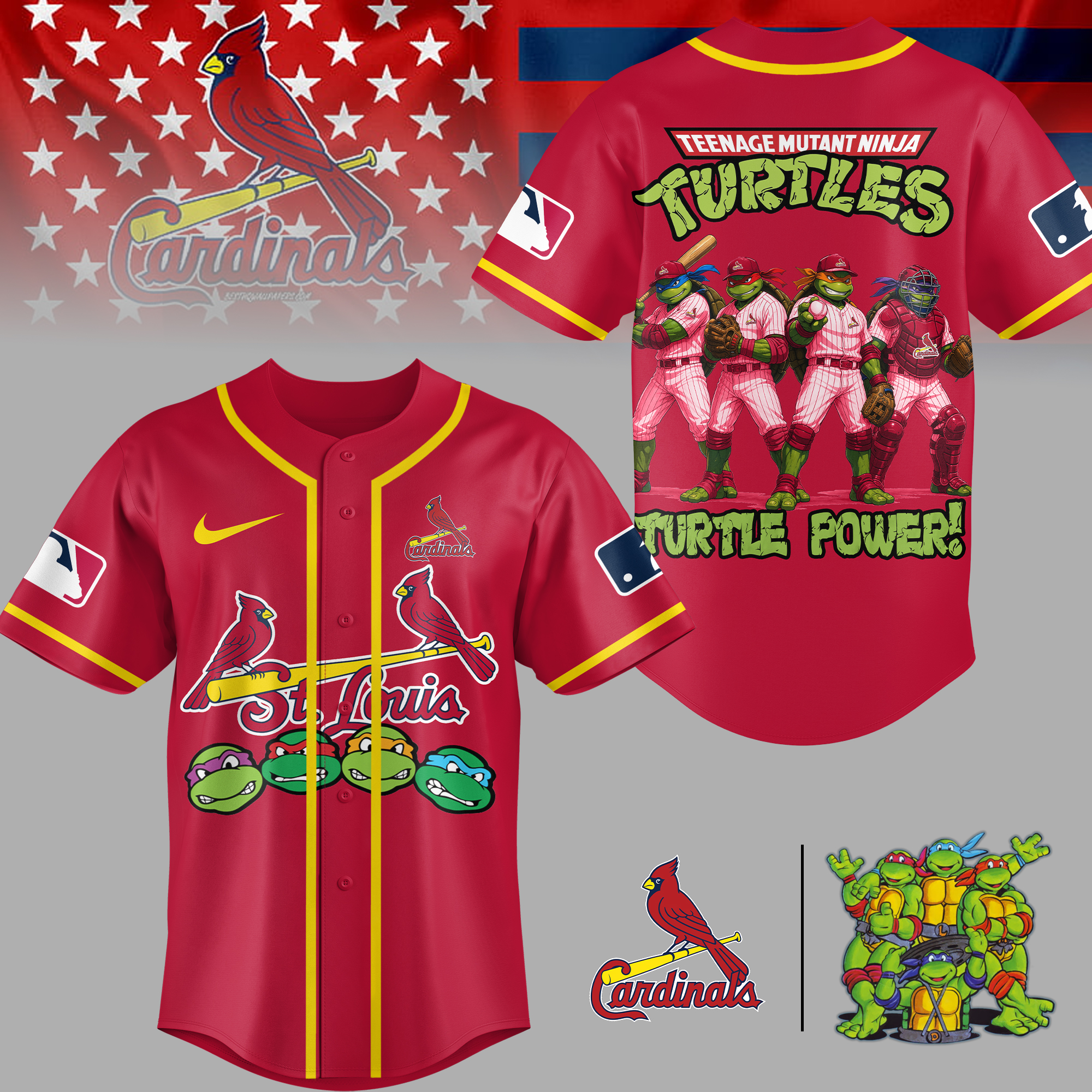 St.Louis Cardinals | Premium MLB Teenage Mutant Ninja Turtles Jersey - Image 3